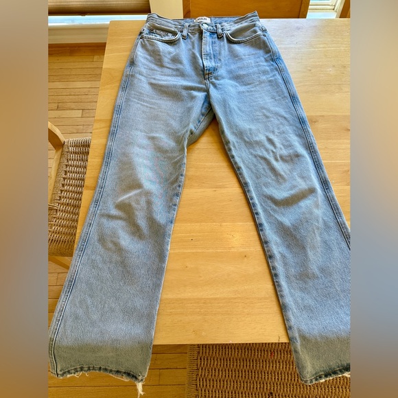 Agolde Light Blue Straight Leg Jeans - Picture 2 of 9